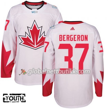 Canada Hockeydrakt Patrice Bergeron 37 World Cup i ishockey 2016 Hvit - Barn